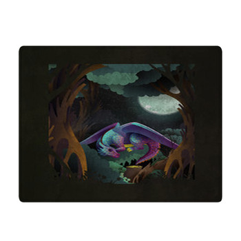 Fairytale Cover Illustration Cute Baby Dragon Bath Mat