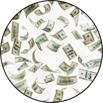 Falling Money, Hundred Dollar Bills Round Rug