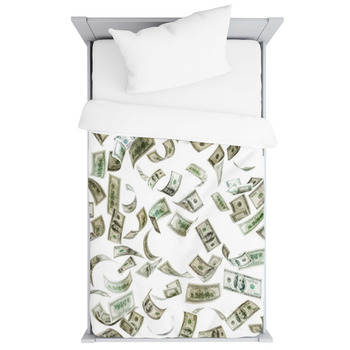 Falling Money, Hundred Dollar Bills Toddler Duvet