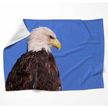 Famous American Bald Eagle Against Woven Throw Blanket