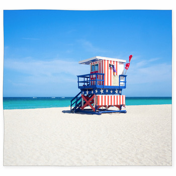 Famous Lifesaver Hut At South Custom Size Floor Mat