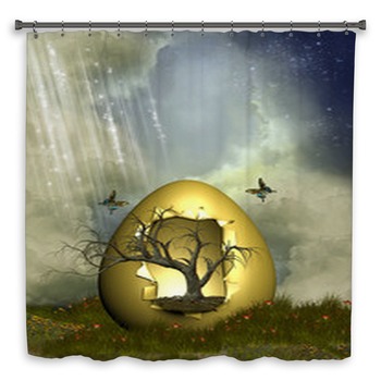 Fantasy Egg With Tree Custom Size Shower Curtain