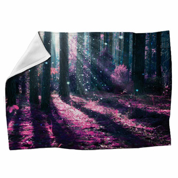 Fantasy Landscape. Mysterious Old Forest. Fleece Blanket