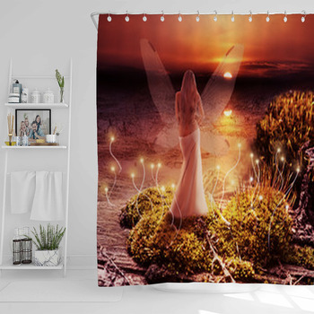 Fantasy Magic World. Pixie And Sunset Shower Curtain