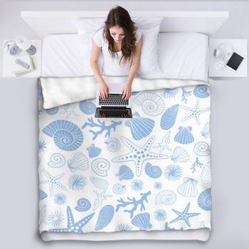 Fantasy Maritime Seamless Pattern Fleece Blanket