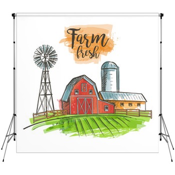 Farm Barn Fence Custom Size Backdrop