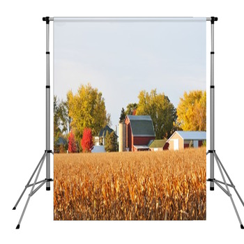 Farm Behind Cornfield Pole Pocket Backdrop