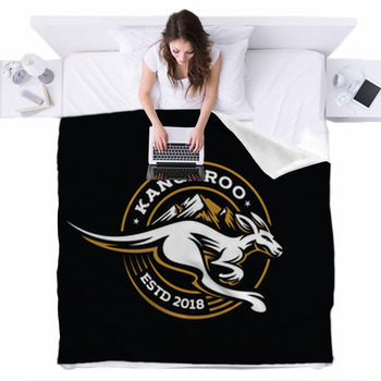 New Bedding Blankets & Throws Australia Kangaroo Themed Fleece Blanket 5x5 feet 