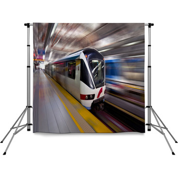 Fast LRT Train In Motion, Kuala Pole Pocket Backdrop