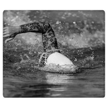 Female Front Crawl Swimmer With Tattoos Area Rug