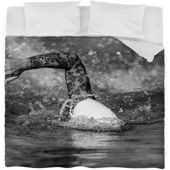 Female Front Crawl Swimmer With Fleece Bed Blanket