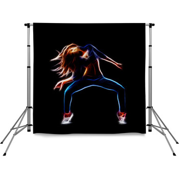 Female Hip Hop Dancer Pole Pocket Backdrop