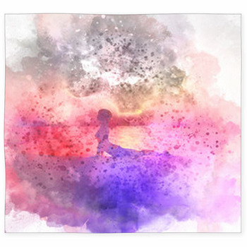 Female In Yoga Pose Watercolour Custom Size Floor Mat