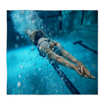 Female Swimmer At The Swimming Custom Size Floor Mat