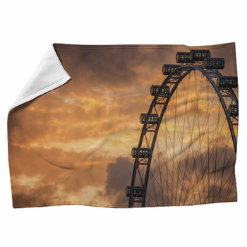 Ferris Wheel On The Background Of Evening  Fleece Blanket