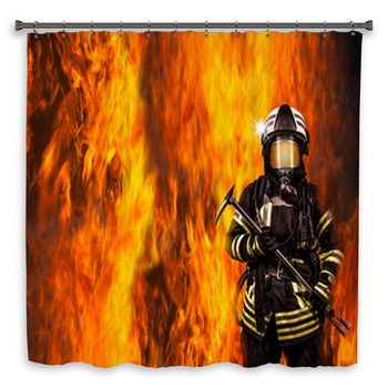 Feuerwehrmann Im Feuer Custom Size Shower Curtain
