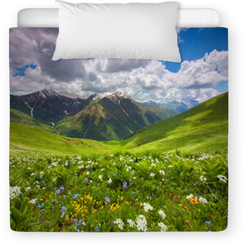Fields Of Flowers In The Mountains. Toddler Comforter