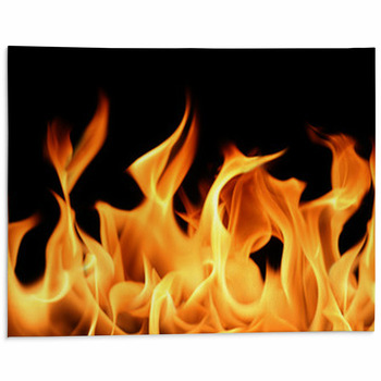 Fiery Orange Flames Area Rug