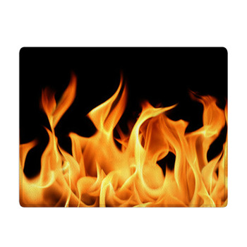Fiery Orange Flames Bath Mat