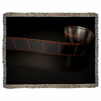 Film Strip Curled Woven Throw Blanket
