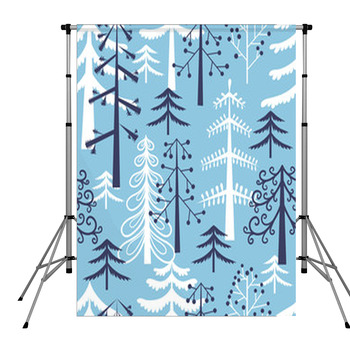 Fir Trees Seamless Pattern Pole Pocket Backdrop