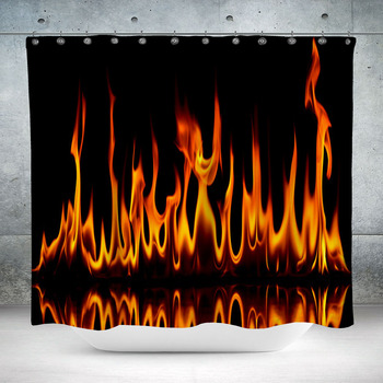 Fire And Flames Custom Size Shower Curtain