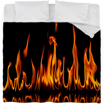 Fire And Flames Fleece Bed Blanket