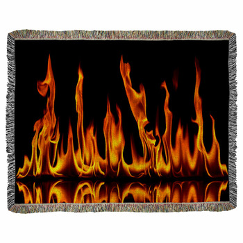 Fire And Flames Woven Throw Blanket