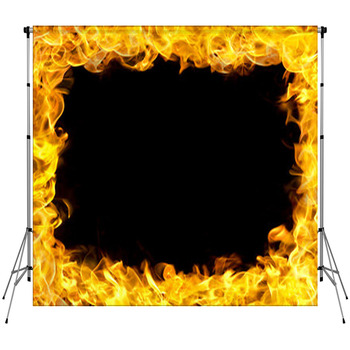 Fire Border With Flames Custom Size Backdrop