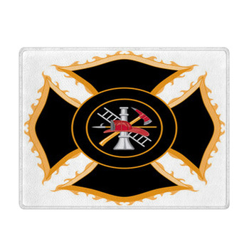 Fire Department Maltese Cross Symbol Bath Mat