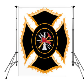 Fire Department Maltese Cross Pole Pocket Backdrop