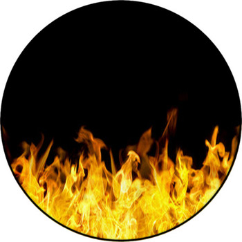 Fire Flames Border In Banner Form Round Rug