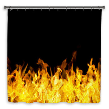 Fire Flames Border In Banner Form Shower Curtain