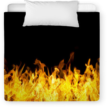 Fire Flames Border In Banner Form Toddler Duvet