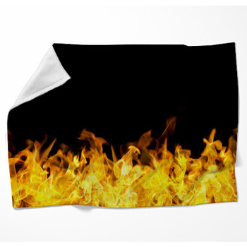 Fire Flames Border In Banner Form Woven Throw Blanket
