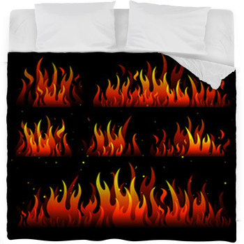 Fire Flames Fleece Bed Blanket