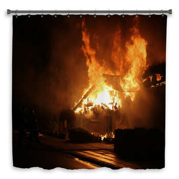 Fire In House Custom Size Shower Curtain