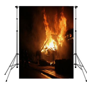 Fire In House Pole Pocket Backdrop