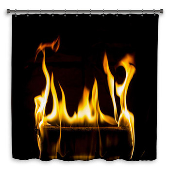 Fire Log Custom Size Shower Curtain