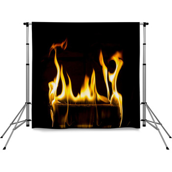 Fire Log Pole Pocket Backdrop