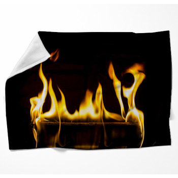 Fire Log Woven Throw Blanket