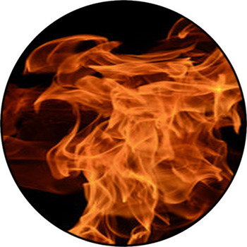 Fire Round Rug