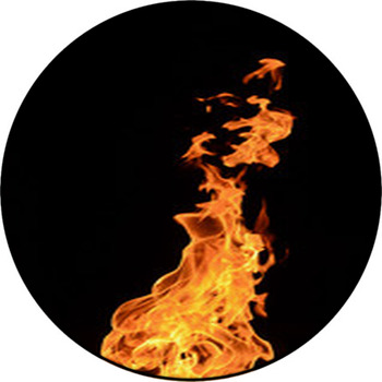 Fire Round Rug