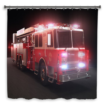 Fire Truck With Lights Shower Curtain
