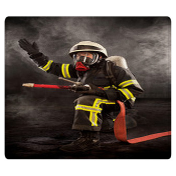 Firefighter At Work Bath Mat