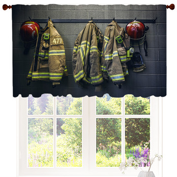 Fire Fighter Fireman Window Valance Curtain . Choice of Colors* 