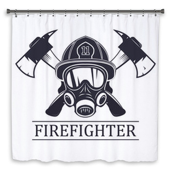 Firefighter Emblem Icon Logo Custom Size Shower Curtain