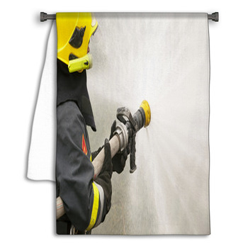 Firefighter In Action Towel