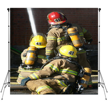 Firefighters Custom Size Backdrop