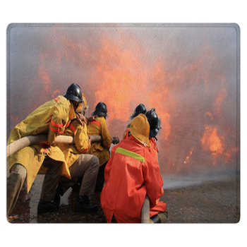 Firefighters Fighting Fire Bath Mat